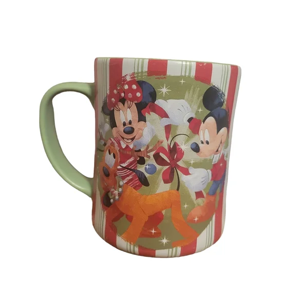 Disney Store Christmas Mug Mickey|Minnie|Pluto Candy Cane Stripes - Picture 3 of 6